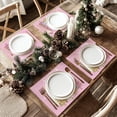 thumbnail image 7 of mubwai Christmas Placemats 12x18 Inch Set of 4, Xmas Trees Snowflakes Winter Seasonal Holiday Farmhouse Kitchen Dining Table Decoration for Indoor Outdoor Dinner Party Décor (Pink) GP128-18, 7 of 7