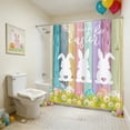 thumbnail image 5 of Waterproof Easter Bath Curtain - Cute Pattern Bath Linen with No-Drill Design & 12 Hooks, Perfect for Bathroom Dry-Wet Separation & Easter Decoration, 47.24*70.87in, Multicolor, 5 of 6