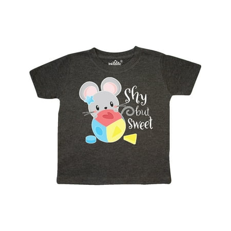

Inktastic Shy but Sweet Cute Mouse with Toy Block Gift Toddler Boy or Toddler Girl T-Shirt