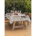 thumbnail image 2 of Outdoor Tablecloth with Umbrella Hole and Zipper, Texas Star Vintage Rectangle Table Cloth 60x120 Inch Waterproof Tablecloth, Red Retro Berry Beige Wooden Picnic Table Cover for Patio Camping, 2 of 7