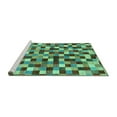 thumbnail image 2 of Ahgly Company Machine Washable Indoor Rectangle Checkered Turquoise Blue Modern Area Rugs, 2' x 3', 2 of 4