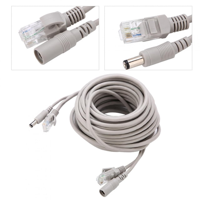 Cable CCTV, cable de alimentación de video AHD de 5M / 10M / 15M / 20M para el sistema de vigilancia de cámaras de seguridad CCTV, Conector de alimentación CC de 2.1mm (15M) Amonsee NO