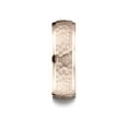 thumbnail image 3 of Benchmark� 14k Rose Gold Comfort Fit 7mm High Polish Edge Hammered Center Design Wedding Band Ring, 3 of 7