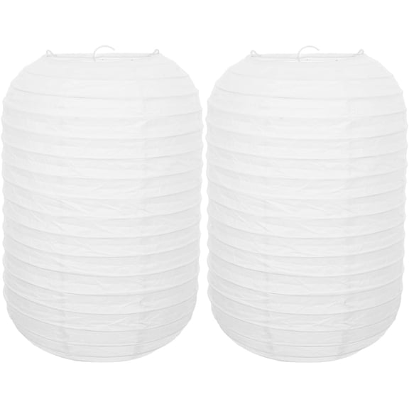 ABCISI 2Pcs Japanese Lantern Lamp : White Paper Lamp for Indoor Outdoor Home Yard Ramen Restaurant, Japanese Paper Lanterns for Festival DIY Hanging Decorations, 29*19cm (Only Lamp Cover)