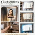 thumbnail image 6 of Costway Jewelry Cabinet Armoire 3 Color LED Modes Full-Length Frameless Mirror Lockable Brown, 6 of 10