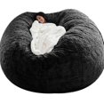 thumbnail image 1 of Housse de Fauteuil Poire, Housse de Canapé de Repos Portable en Fourrure Douce et Moelleuse, 1 of 5