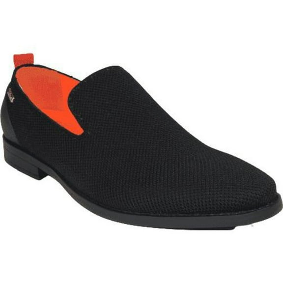 Men Tayno Dressy Casual Knit Fabric Comfortable Slip on Loafer #ALPHA F Black