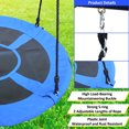 thumbnail image 3 of 2 In 1 Outdoor Swing Set,2 Seat Swing Sets with Saucer Swing and Belt Swing Seat,Metal Safe Swing Set for Indoor Outdoor Playground Backyard,Blue + Yellow, 3 of 5