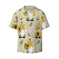 thumbnail image 5 of PAYOHTO Gnomes Bees and Sunflowers Cute Mens Hawaiian Casual Short-sleeved Shirt Tropical Summer Beach Button Down Shirts, 5 of 7
