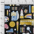 thumbnail image 2 of oneOone Rayon Black Fabric Kids Sewing Material Print Fabric By The Yard 56 Inch Wide, 2 of 4
