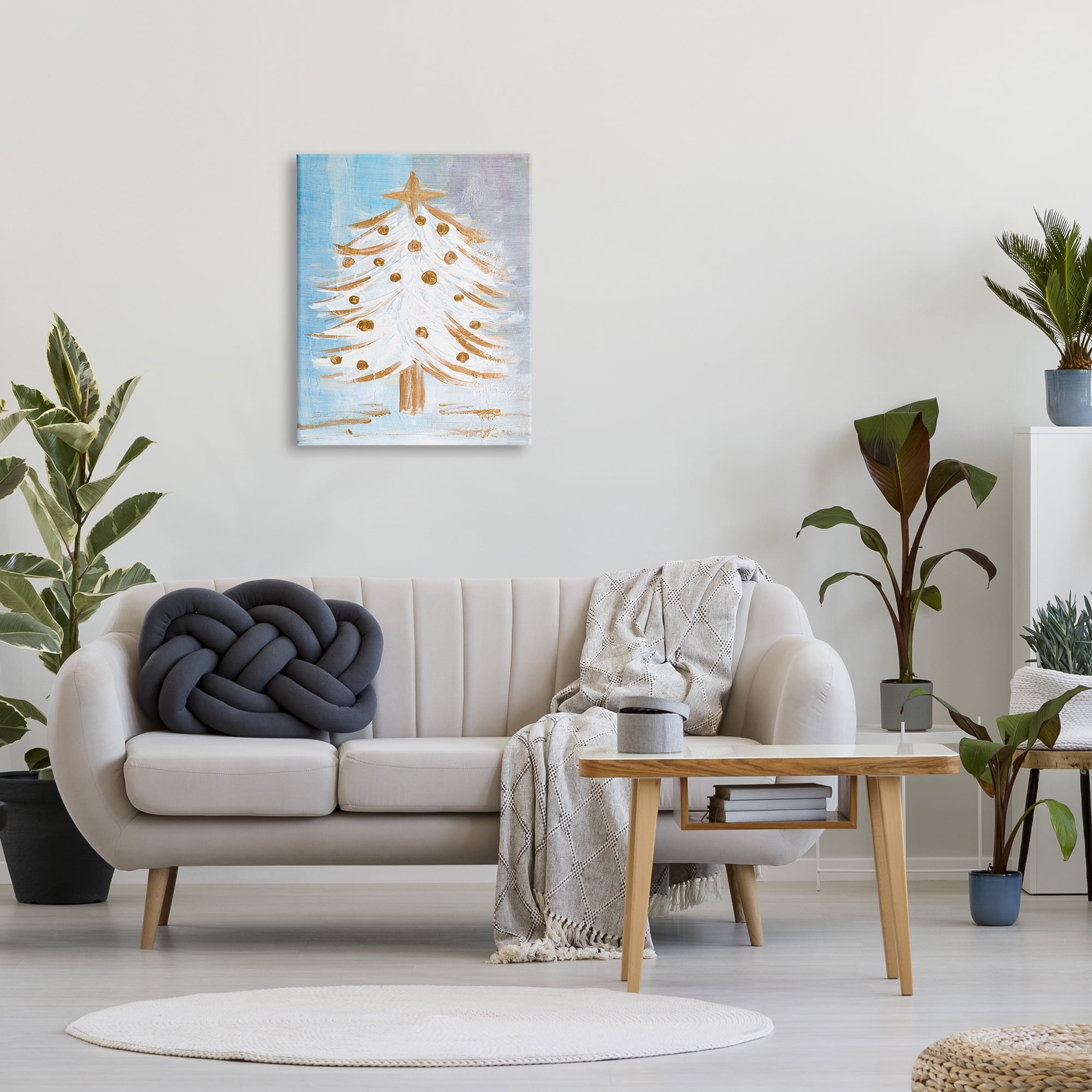 Stupell Industries Festive Christmas Tree Contemporary Winter Snow Forest, 24 x 30, Design by Robin Maria