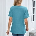 thumbnail image 5 of Annhoo Short Sleeve Shirts for Women Summer Elegant V Neck Plain Tshirt Basic Solid Color Business Casual Tops, 5 of 5