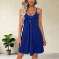 thumbnail image 6 of TaTaai Summer V-Neck Camisole Dress for Women Knitted Sleeveless Slim Fit Waist Cinching Solid Color Soft Stretchy Casual Dress for Daily Outing Vacation Gift, 6 of 6