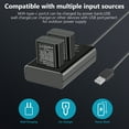 thumbnail image 4 of Neewer NP-FW50 Battery Charger Set, 2-Pack 1100mAh for ZV-E10/A7/A7R/A7S/RX10 Series, Micro USB & Type-C Dual Charger, 4 of 8