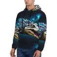 thumbnail image 3 of Naloa Starry Sky Colorful Crocodile Men's Casual Hooded Collar Drawstring Hoodies Pullover Sweatshirts Casual Long Sleeve Shirts-3X-Large, 3 of 7