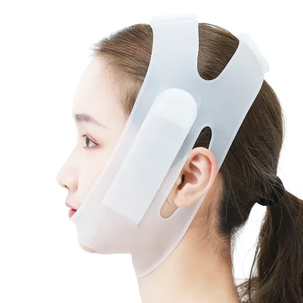 Mascarilla facial de silicona nano con forma de V para lifting facial, reductora de papada, adelgazante de mejillas, mentón y cuello, antiarrugas.