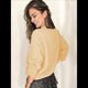 thumbnail image 4 of Suéteres de Otoño con Cuello en V y Encaje para Mujer, Suéteres Holgados de Punto de Larga y Ligeros A , Tops Tipo Jersey Beige XXL, 4 of 5