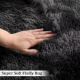 thumbnail image 6 of GlowSol 6' x 9' Fluffy Area Rug Soft Modern Plush Area Rug Carpets Faux Shaggy Indoor Accent Rug Home Decor Nursery Rug for Bedroom Office, Black Grey, 6 of 6