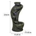 thumbnail image 6 of Willwolf Outdoor Curved Water Fountain with LED Lights, Electric Resin Waterfall Fountain for Garden Patio, 6 of 10