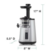 Omega Cold Press 365 Compact Masticating Vertical Juicer, 120W Low-Speed 3-Stage Auger, in Silver (JC3000SV13)