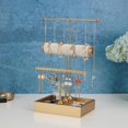 thumbnail image 4 of 3 Tier Jewelry Tree Stand Tower Rack Necklace Bracelet Holder Jewelry Display Stand Jewelry Tower with Ring Tray, 4 of 5