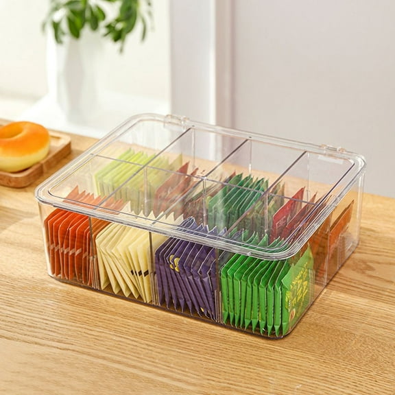 Moluckfu Tea Box For Tea Bags Organizer Transparent 1Set