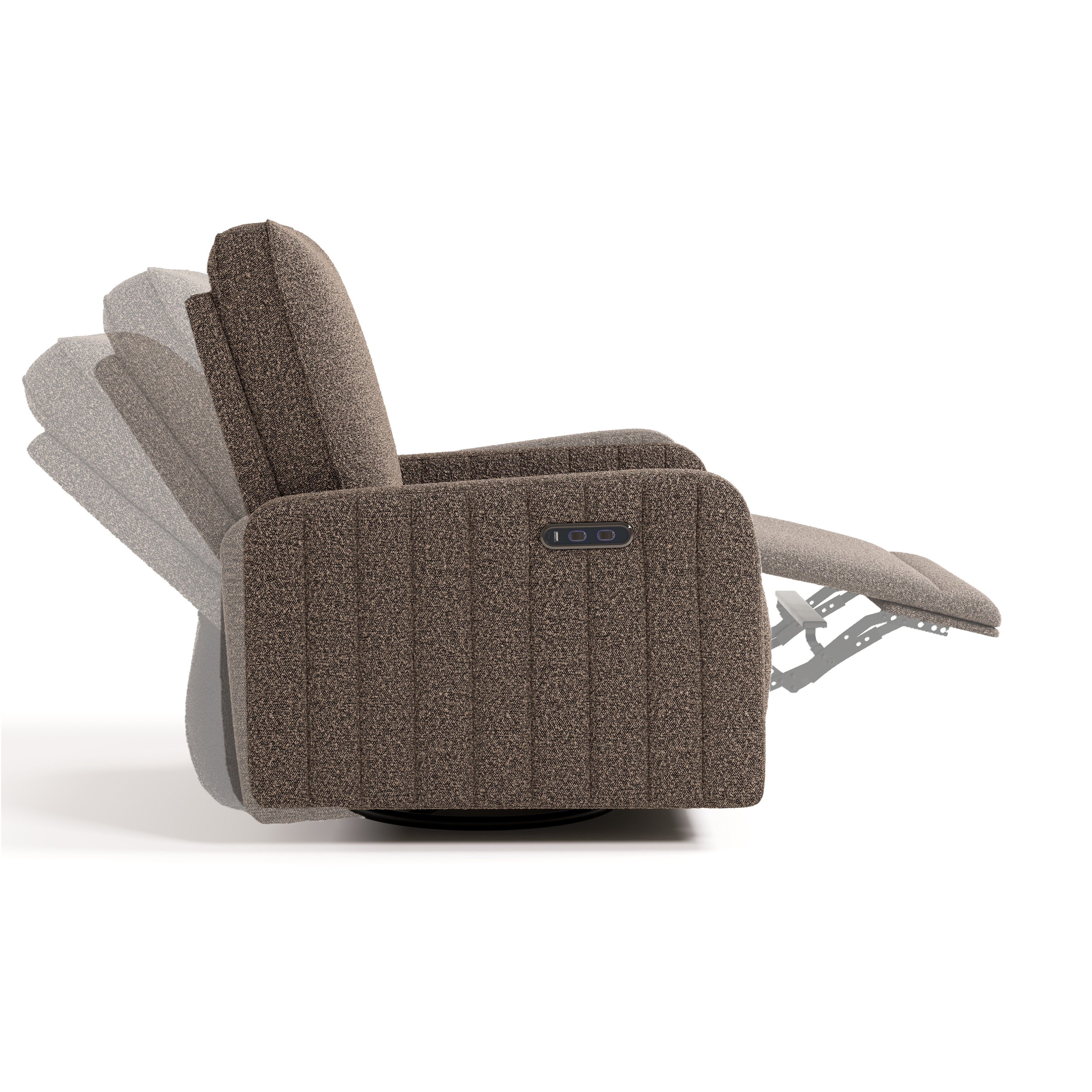 Storkcraft Kyoto Deluxe Extra-Wide Nursery Power Recliner Swivel Glider, Mountain Brown Boucle