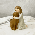 thumbnail image 3 of Figuras de amor para perros, estatuas, regalos de recuerdo de amistad de ángeles, figuras esculpidas y pintadas a mano para amantes, color negro, 3 of 4