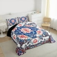 thumbnail image 3 of jejeloiu Retro Flower Full Size Comforter Sets,Watercolor Vintage Floral Bedding Comforter Set,Rustic Farmhouse Bedding Sets For Teens,Super Cozy Room Decor Reversible,3pcs, 3 of 8