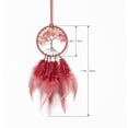 thumbnail image 4 of Atrapasueños para espejo retrovisor de coche con cuentas de cristal, árbol de la vida, pequeño atrapasueños para espejo retrovisor, decoración de guardería, 3 pulgadas de diámetro (rojo), 4 of 7