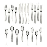 Mainstays Fairport 20 Piece Stainless Steel Flatware Set, Silver, Tableware Service for 4