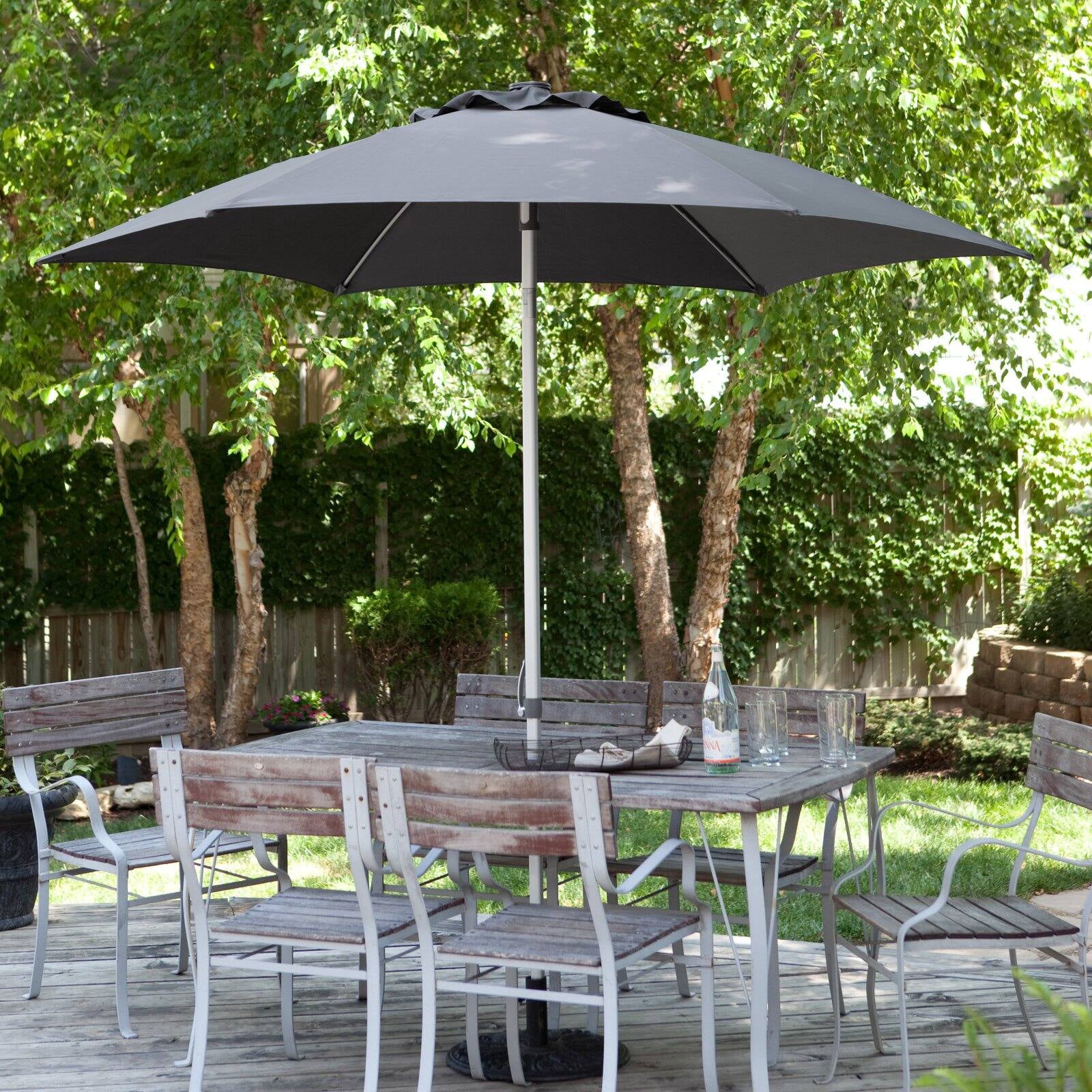 DestinationGear 8.5 ft. Aluminum Market Umbrella with Wind Resistant Doppler, Charcoal