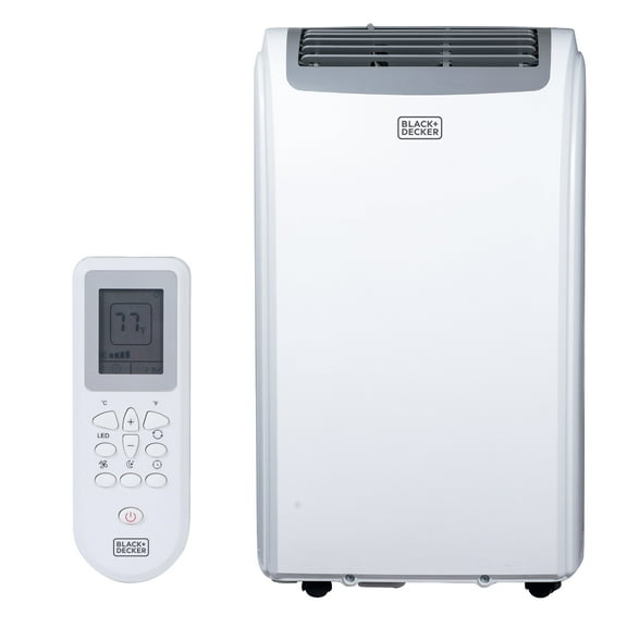 BLACK DECKER BPP08HWTB 10,000 BTU ASHRAE (8,000 BTU SACC/CEC) Portable Air Conditioner with Heat and Remote Control, White