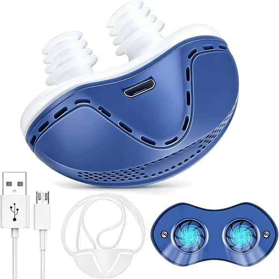 XIRQI Anti Snoring Devices,Electric Anti Snoring Device,Effective Snoring Prevention,Sleep Apnea Devices for Men and Women,Adjustable Wind Speed,Suitable for All Nose Shapes,Blue