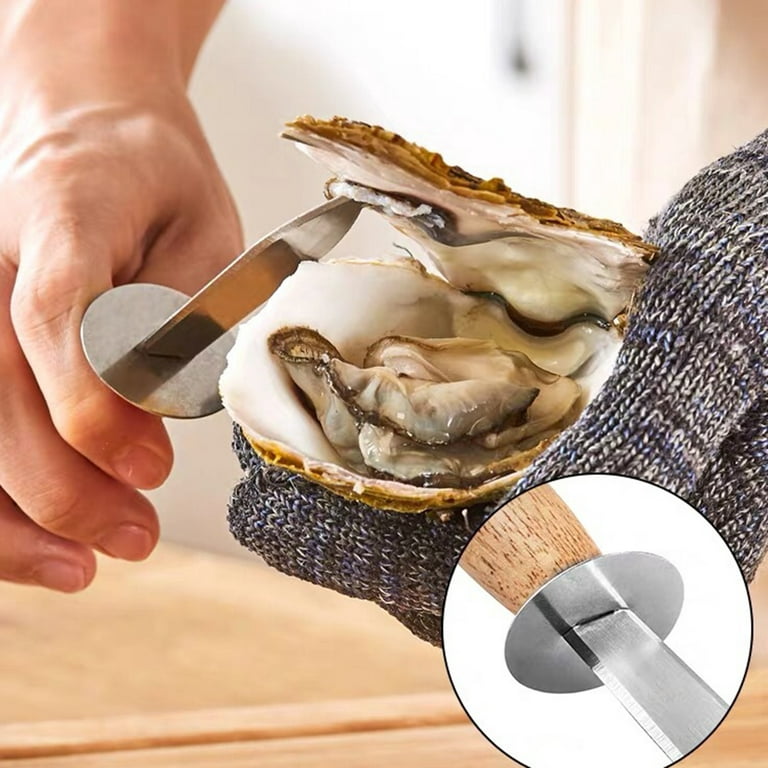 Oyster Shucking Knife and Gloves Set - Premium Oyster Knife and Oyster  Shucking Glove Kit - Professional Oyster Shucker Clam Knife Oyster Opener  Tool