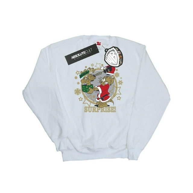 Tom And Jerry Womens Christmas Surprise Sweatshirt
