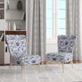 thumbnail image 2 of Designart "Flourishing Renaissance In Cobalt Blue" Blue Floral Upholstered Accent Chair - Cottage Arm Chair For Living Room, 2 of 7