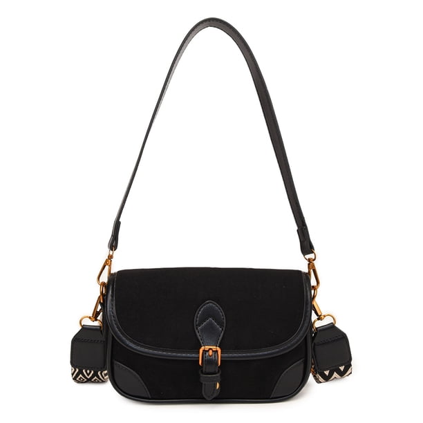 Bolso El Brazo Cuero Abrasivo Vintage Con Bandolera Estampada S ()