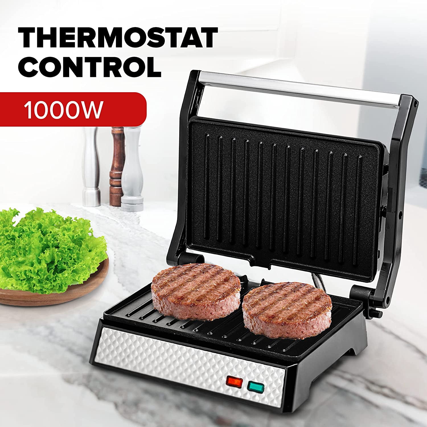 OVENTE Electric Indoor Panini Press Grill and Sandwich Maker with Non ...