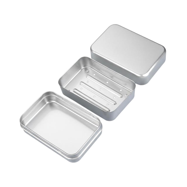 Jabonera de viaje de aluminio con tapa, jabonera ligera de metal, soporte para jabones para camping, gimnasio, viajes, hogar, baño, almacenamiento