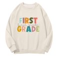 thumbnail image 7 of Arlun Girls 1st Grade Sweatshirt Back to School Outfit First Grade Letter Print Oversized Crew Neck Pullover First Day of School Graphic Soft Comfy Long Sleeve Fall Tops 110, 7 of 7