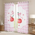 thumbnail image 2 of Manfei Lovely Bowtie Blackout Curtains Set of 2 (52x84 Each),Pink Cherry Window Curtains,Ribbon Bow Knot Curtains and Drapes For Girls,Microfiber Bedroom Decor, 2 of 6