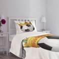 thumbnail image 5 of Ambesonne King Quilted Bedspread Set 2 Pcs, Football Soccer with Crown, Twin Size, Multicolor, 5 of 6