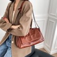 thumbnail image 4 of Bolso Retro de cuero suave de gran capacidad para mujer, bolso de hombro, bolso mensajero de cuero artificial para mujer,, 4 of 5