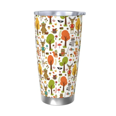 

Vsdgher Animals Forest 20 Oz Stainless Steel Vacuum Insulated Travel Mug Coffee Cup for Home Office Outdoor Works Great for Ice Drinks and Hot Beverage -Without Straw