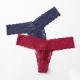 thumbnail image 3 of Tanga sexy de encaje de algodón con entrepierna y cintura baja para mujer, 3 of 6