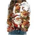 thumbnail image 7 of asdoklhq Christmas Winter Sweaters for Women Fashion Printed T-shirt Long Sleeves Blouse V-Neck Casual Sweatshirt Top Pink L, 7 of 7