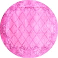 thumbnail image 1 of Ahgly Company Indoor Round Abstract Pink Contemporary Area Rugs, 7' Round, 1 of 4