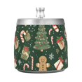 thumbnail image 7 of Yayeee Ashtray with Lid for Cigarette Smokeless Stainless Steel Home Ash Holder, Christmas Cartoon Gingerbread Pattern, 7 of 7