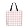 thumbnail image 1 of Easygdp Pink Checkboard Bolsa Tote para Mujer, Bolso de Hombro para Trabajo, Playa, Viajes, Compras y Supermercado, 1 of 7
